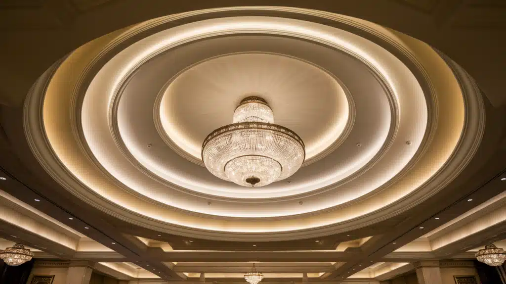 Central Chandelier with False Ceiling Dome
