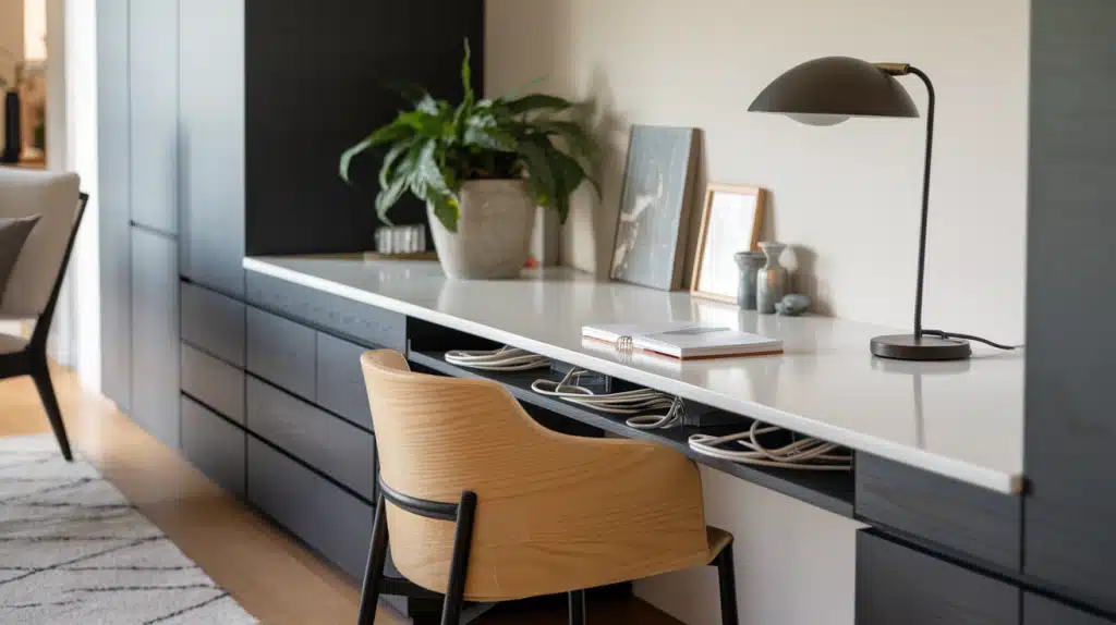 Desk with Hidden Cable Management
