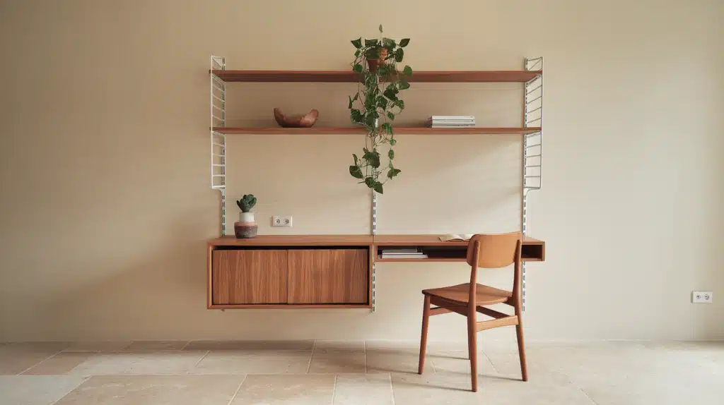 Floating Wall Desk with Storage
