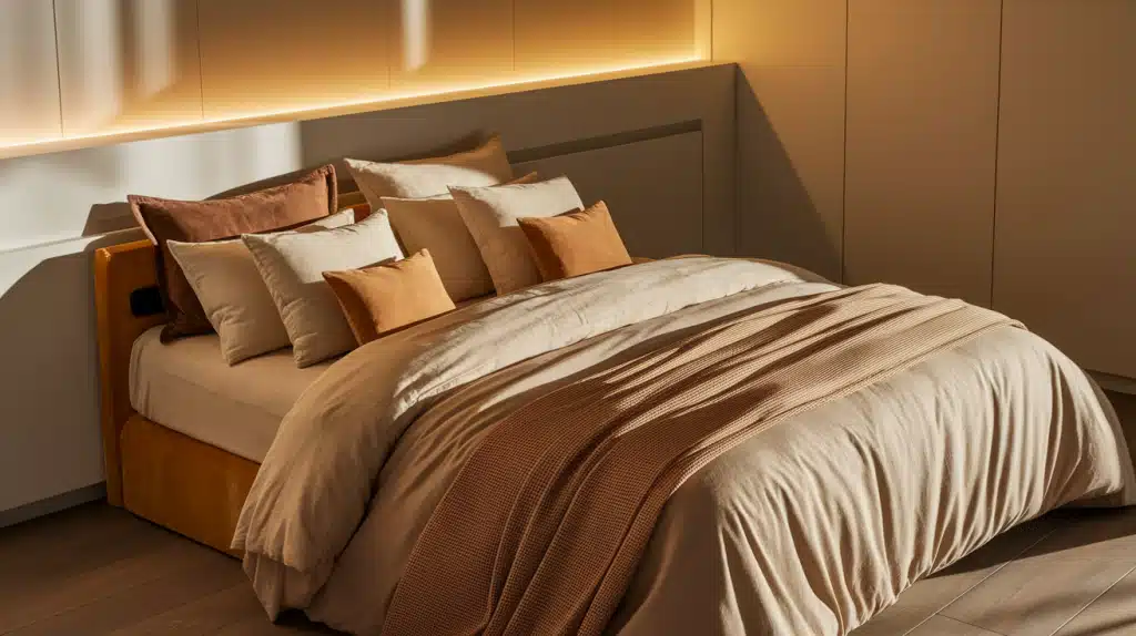 Layered Beige Bedding for Cozy Comfort
