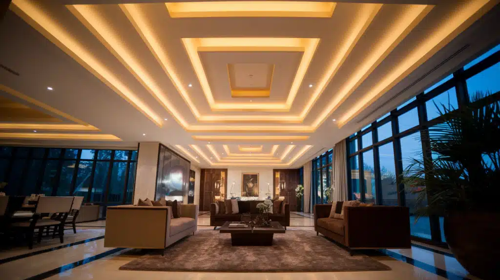 Layered Tray Ceiling with Cove Lighting