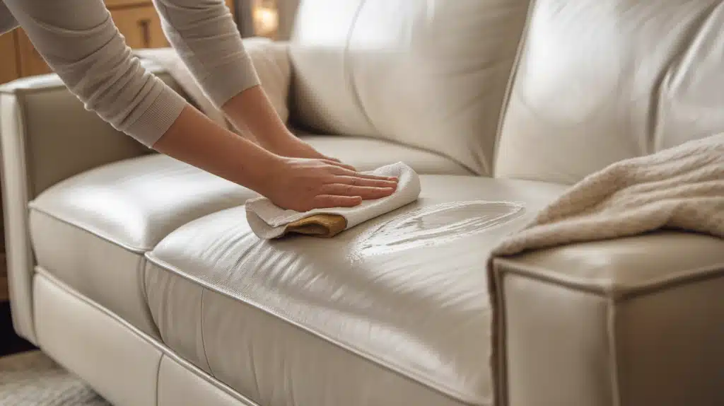 Leather White Couch
