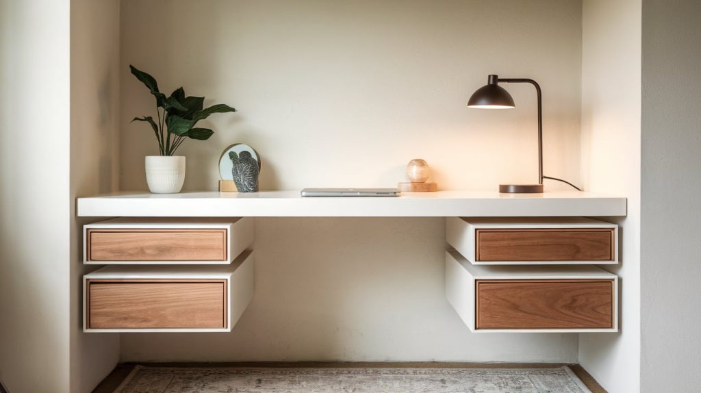 Minimalist Desk with Floating Drawers