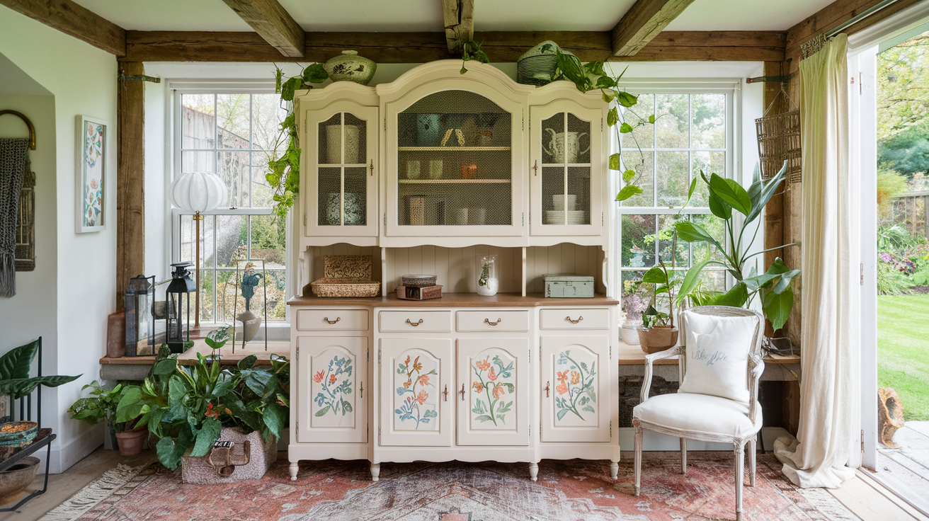 Stenciled_Floral_Hutch