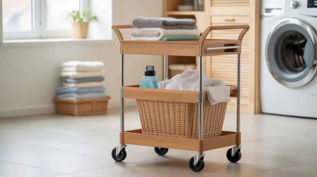 Use a Rolling Laundry Cart
