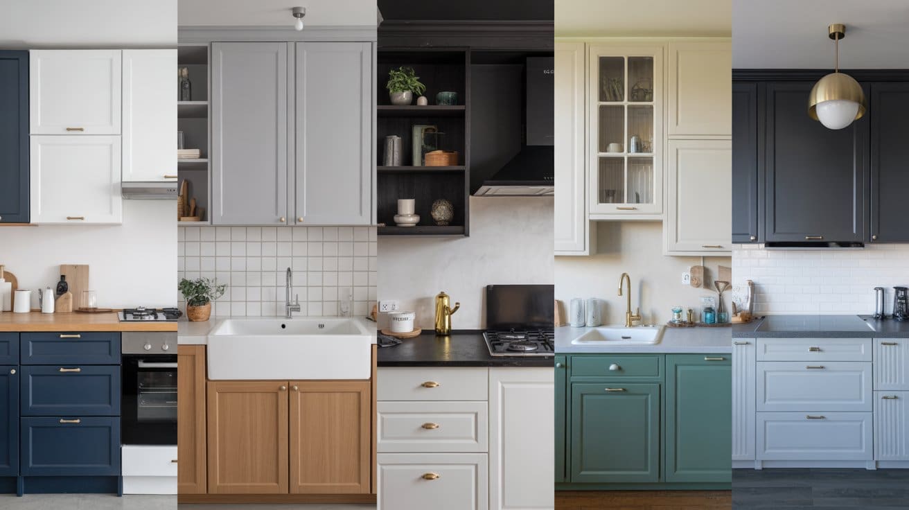 two tone painting kitchen cabinet doors different color than frame