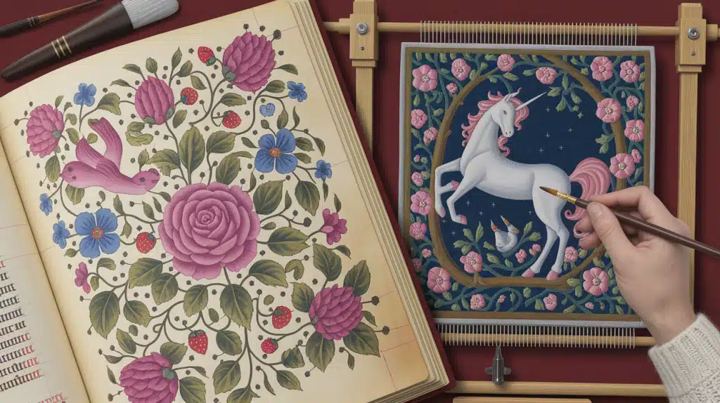 Artistic Expression: From Manuscripts to Tapestries
