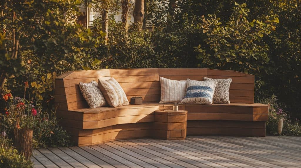 Bench with Built-In Backrest