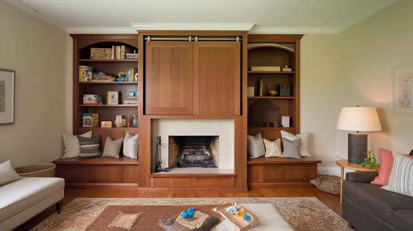 Built-In_Toy_Storage_with_Fireplace_Bench