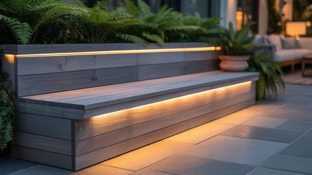 Built-in Bench with Lighting