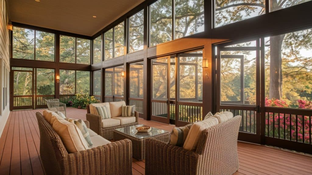 Classic Southern-Inspired Deck with Ceiling Fans