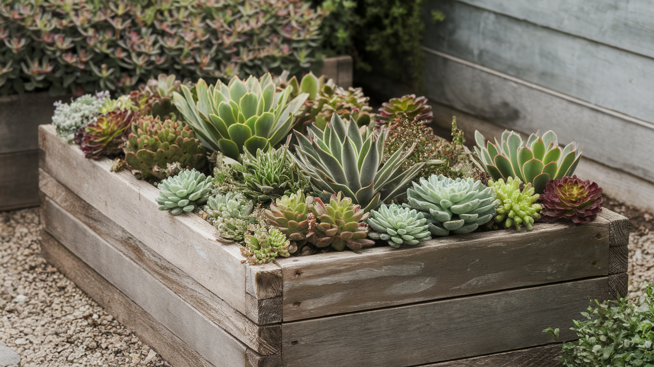 Idea_24_Rustic_Planter_Boxes_with_Succulents