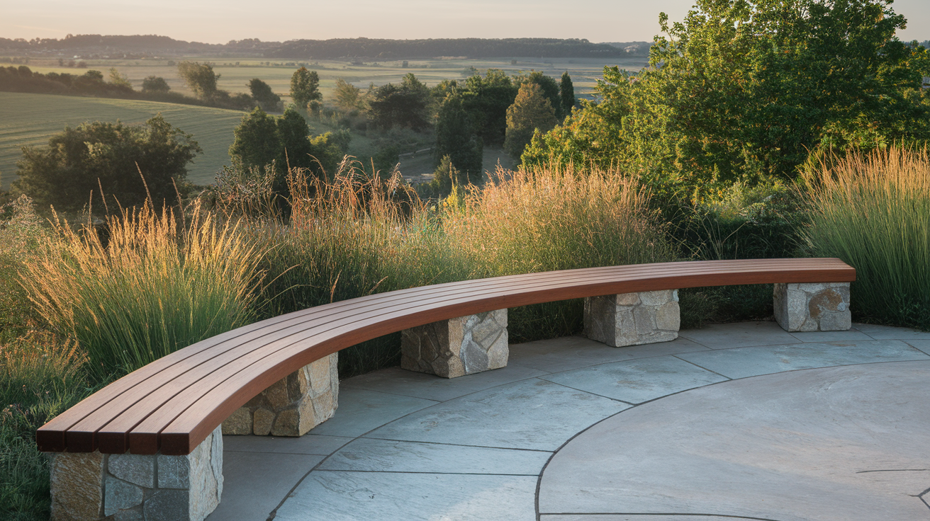 Idea_26_Wood_and_Stone_Benches