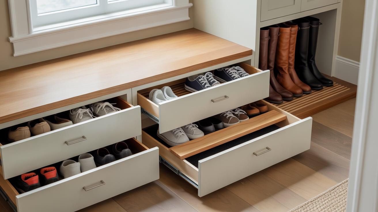 Incorporate_Under-bench_Drawers_for_Shoes
