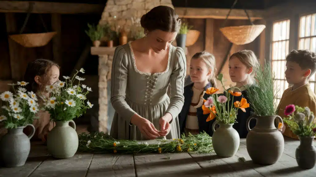 Medieval Floral Design in Everyday Life and Festivals
