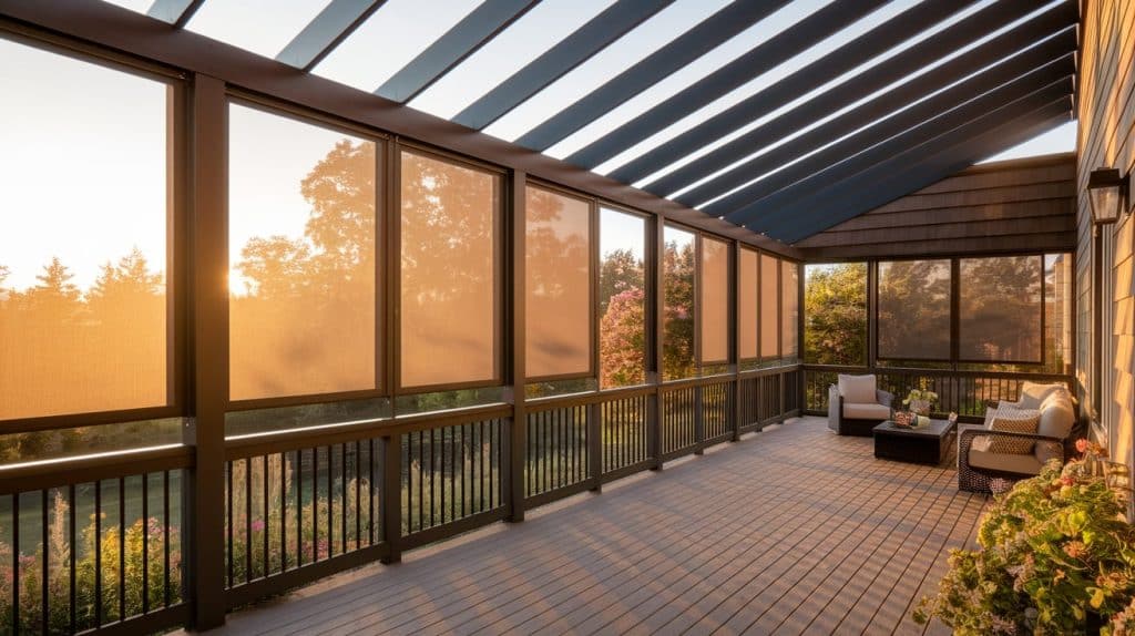 Screened Deck Featuring Retractable Screens