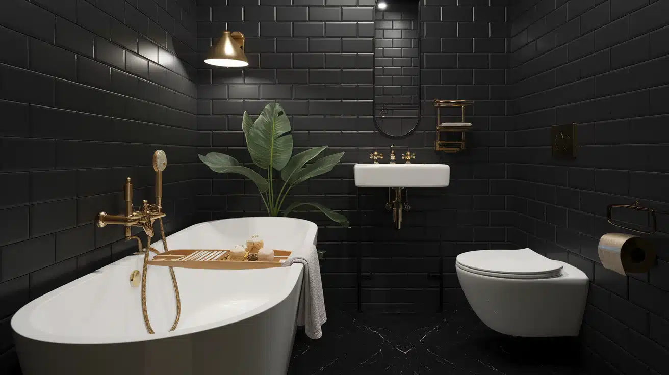 Small Luxury Black Bathroom Ideas