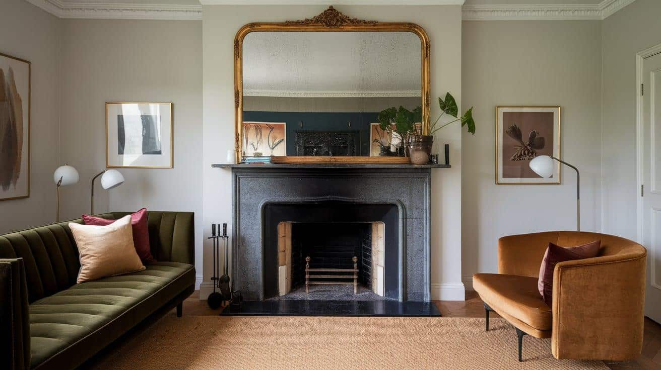 Velvet_Sofas__Gilded_Mirror_Above_Fireplace