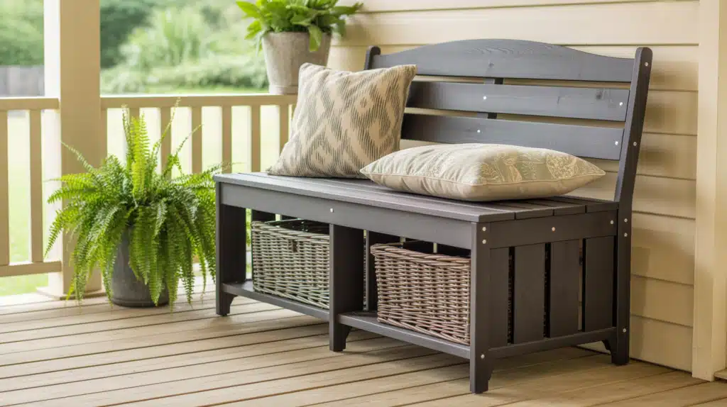 Weather-Resistant Storage Benches
