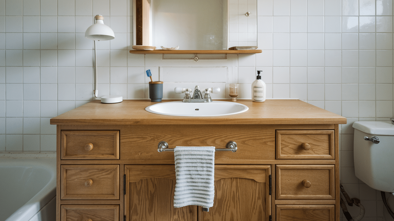 painting bathroom vanity laminate