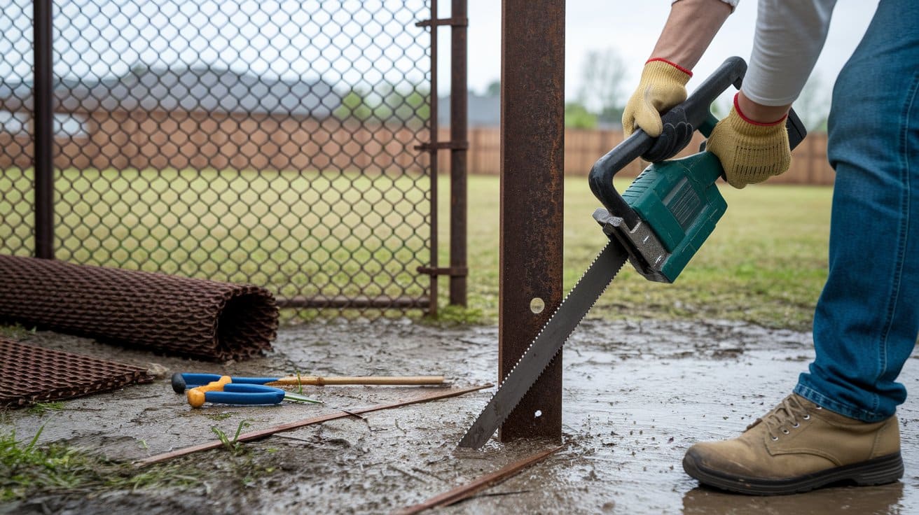 how to remove chain link fence