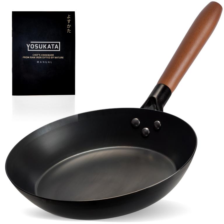 10 1/4-inch Pre-Seasoned Black Carbon Steel Skillet Pan | Yosukata