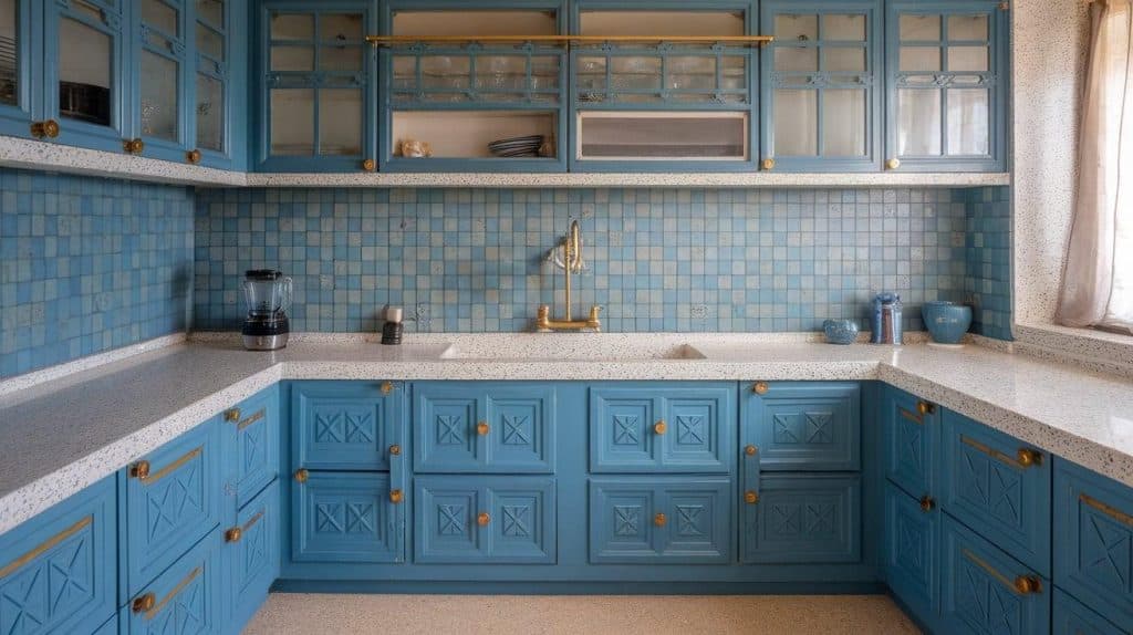 Art Deco Blue with Gold Hardware