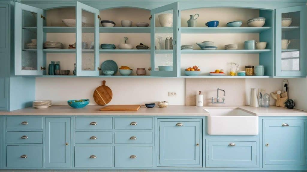 Baby Blue with Open Shelving