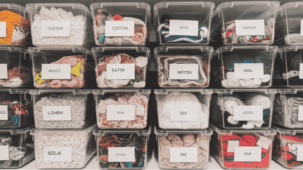 Clear Plastic Bins with Labels
