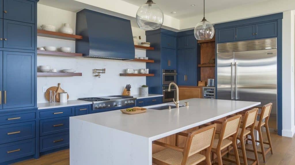 Custom Indigo with Waterfall Edge