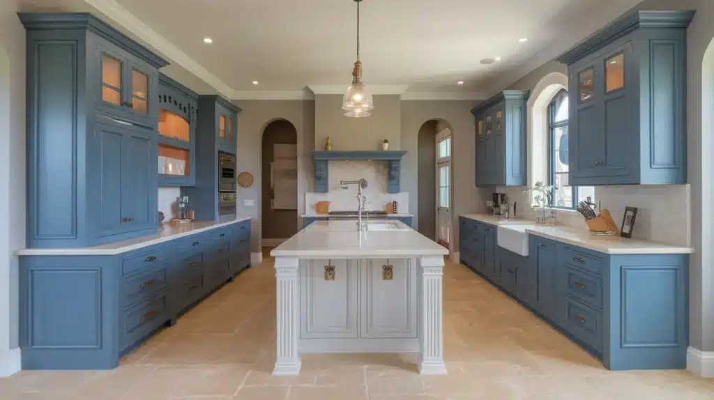 Denim Blue with Waterfall Island