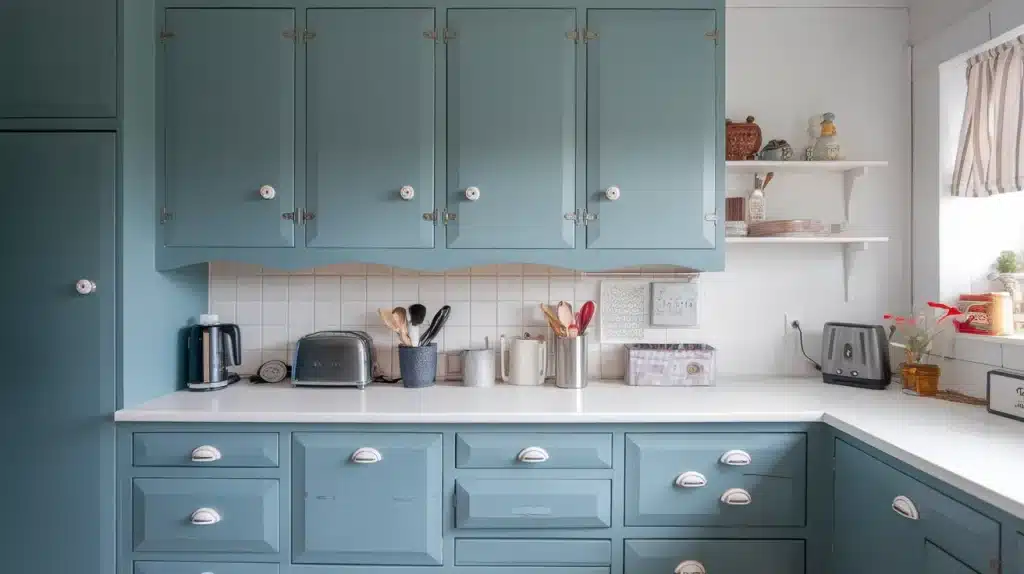 Dusty Blue with Matte White
