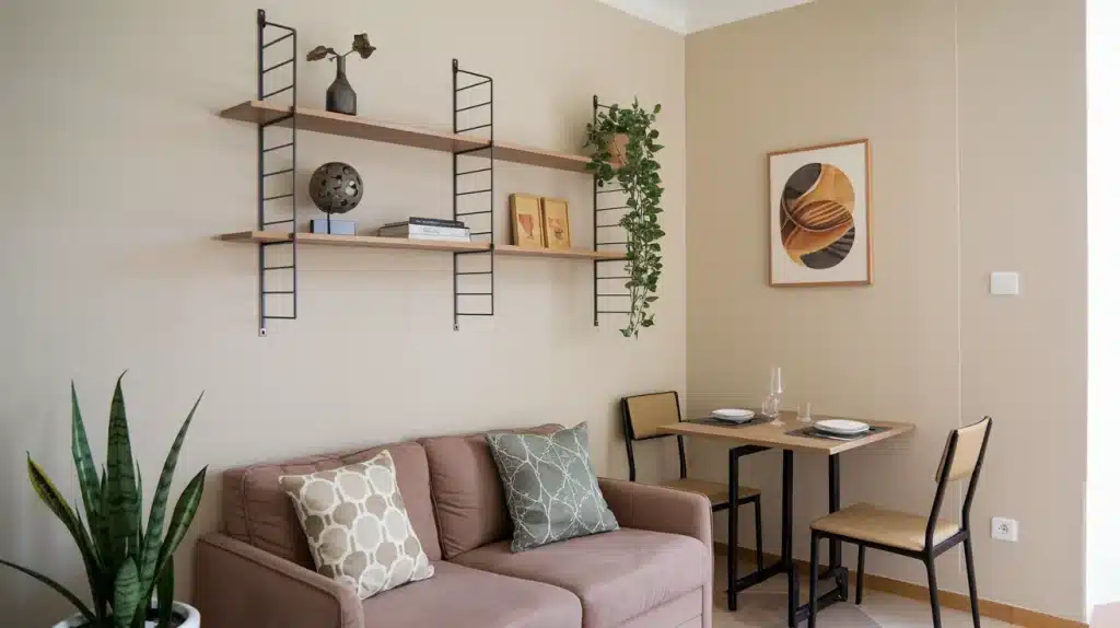 Incorporate Wall-Mounted Shelving