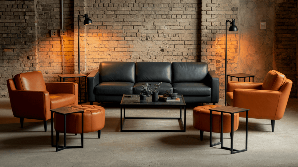 Industrial Charm with Charcoal Gray and Burnt Orange