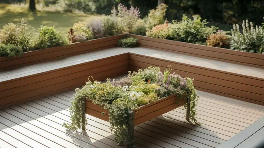 Integrate Outdoor Furniture with Planter Features