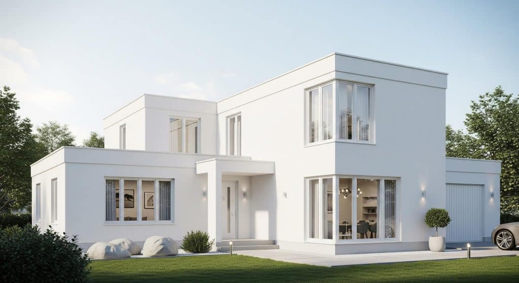 Modern Minimalist White Box Home