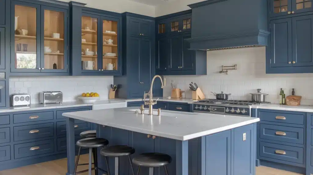 Navy Shaker with White Marble