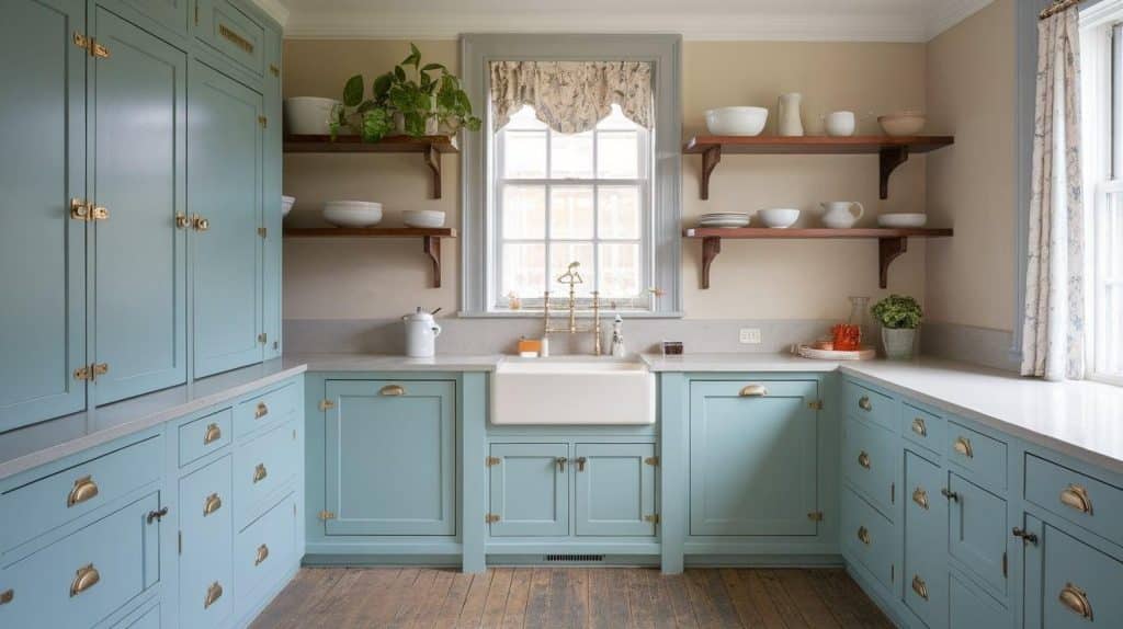 Pale Blue with Floating Shelve