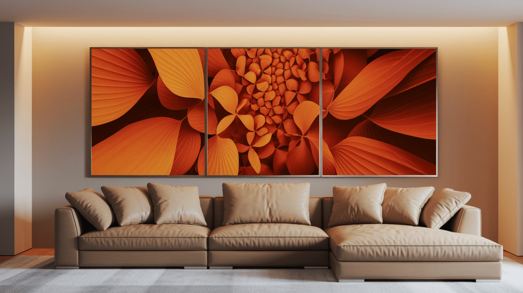 Statement Orange Artwork for Visual Interest