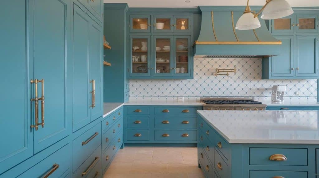 Teal with Gold Hardware