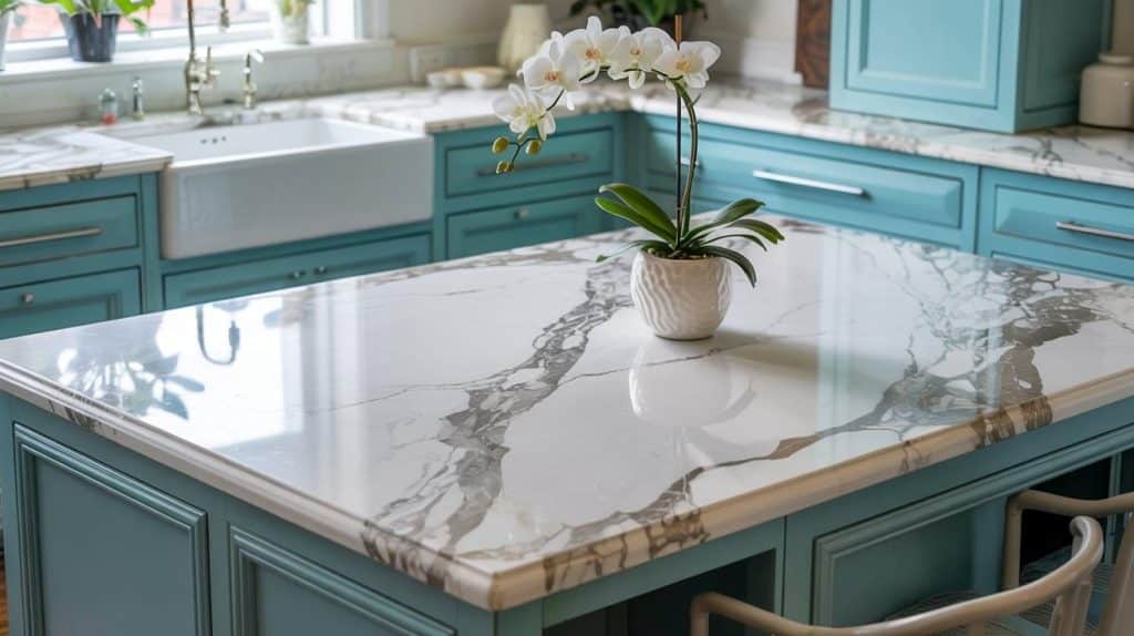 Turquoise with Calacatta Marble