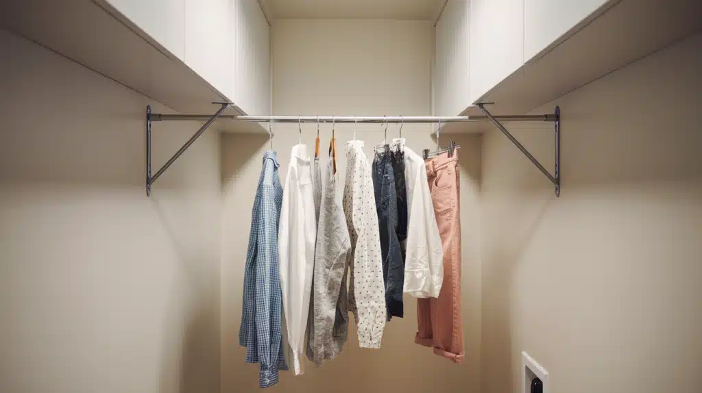 Use a Tension Rod for Hanging Clothes.png