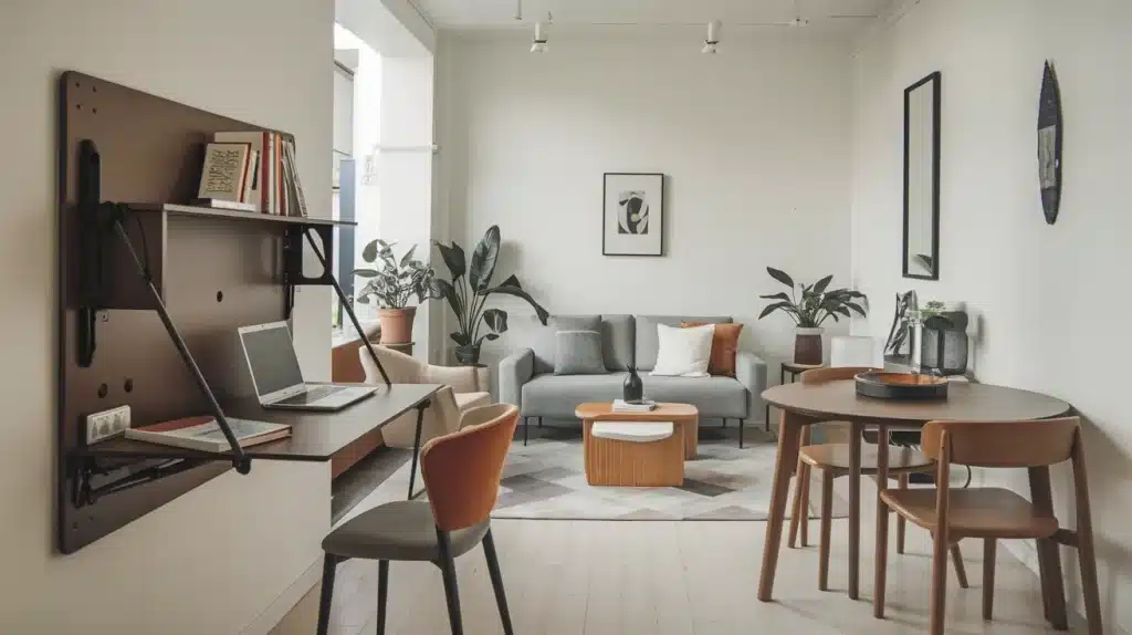Use Folding Wall-Installed Desks