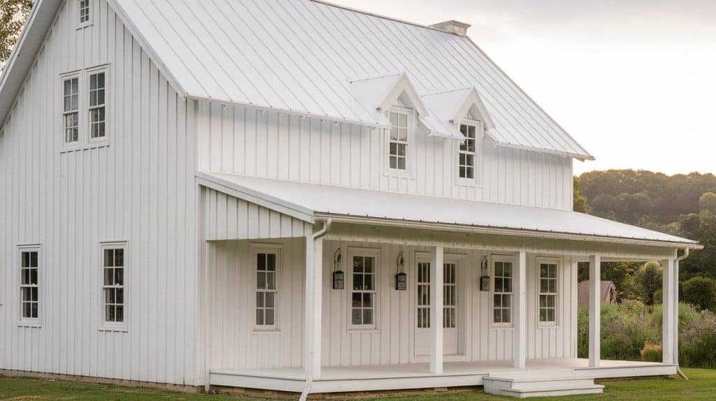 White Farmhouse with Matte Windows