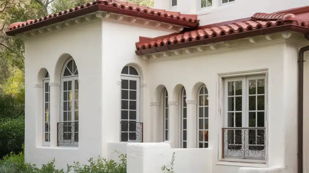 White Stucco Mediterranean-Style House
