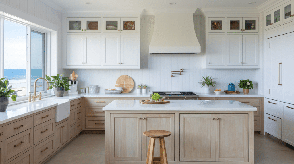 Wood and White Cabinets