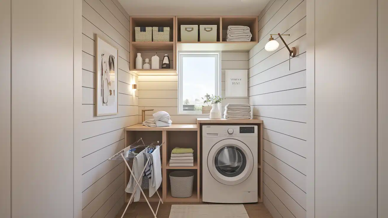 wall small laundry room ideas with top loading washer.png