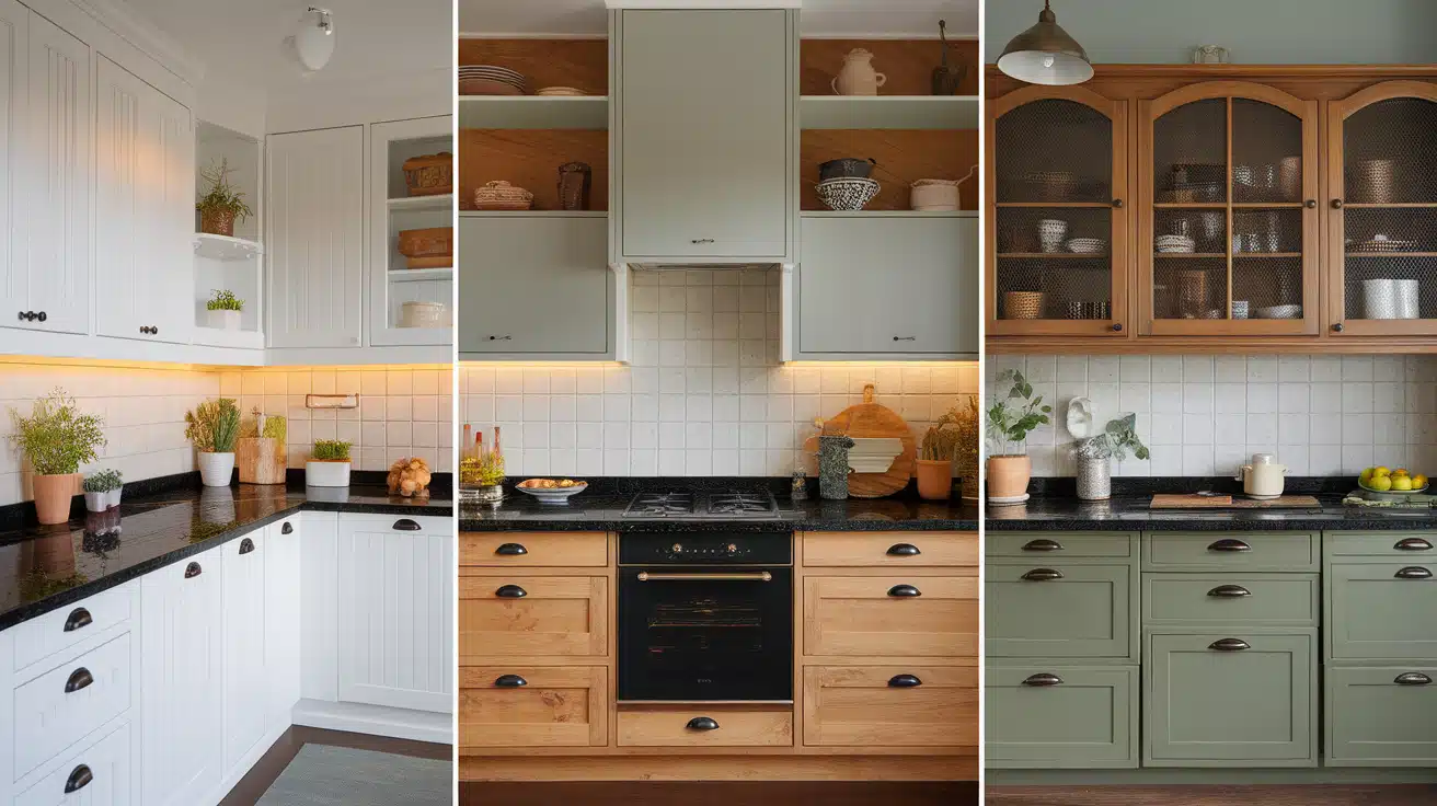 what color cabinets with black granite countertops.png