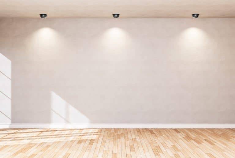 Empty room color wall and decorated with wooden floors.